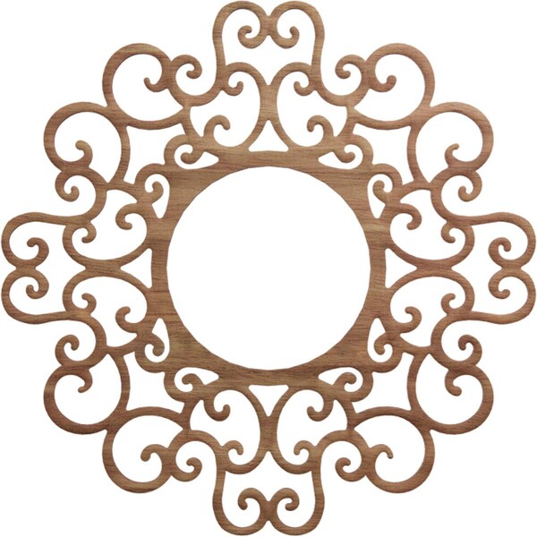 Ekena Millwork Reims Wood Fretwork Pierced Ceiling Medallion, Walnut, 22"OD x 8 3/8"ID x 1/4"T CMWP22X22X0250REWA - main